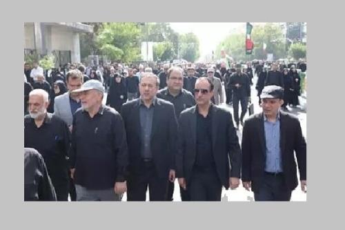 حضور رییس و کارکنان سازمان سنجش در مراسم خاکسپاری پیکر شهدای اقتدار
