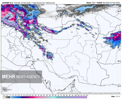 ورود سامانه بارشی جدید به کشور از شنبه بارندگی باران و برف در ۱۹ استان